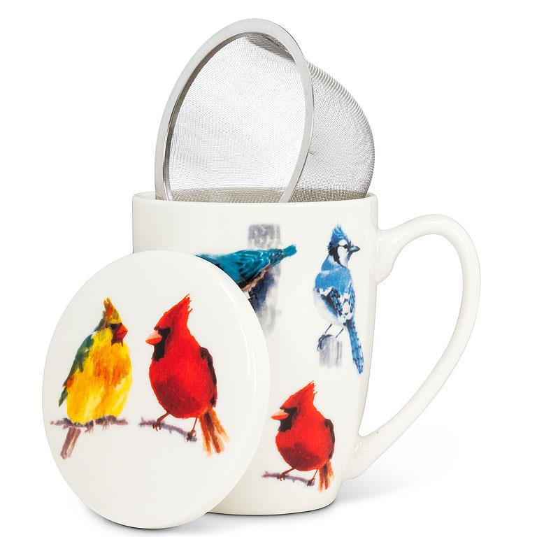 Canadian Bird Covered Mug & Strainer